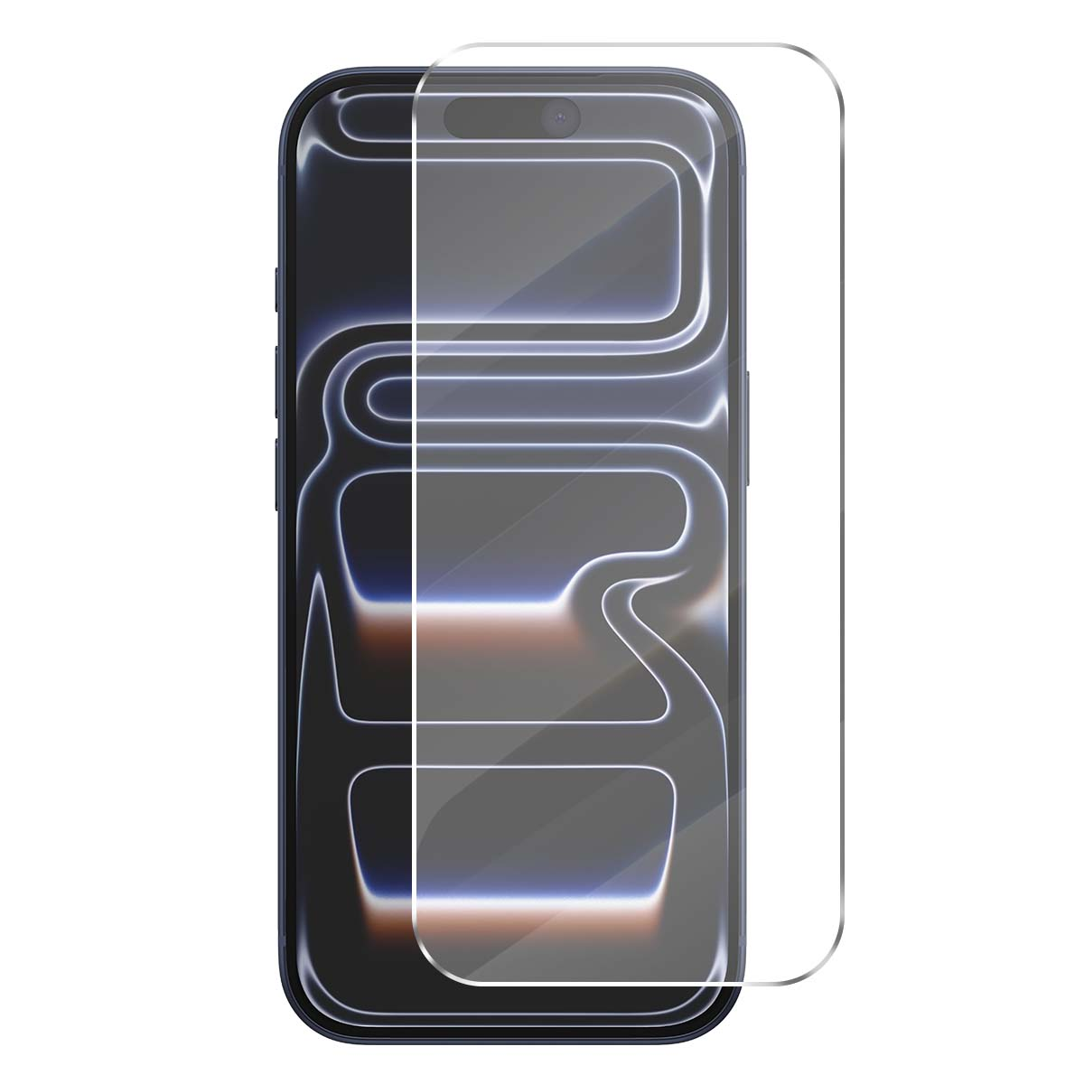 Ein Smartphone mit Displayschutz. Der Displayschutz ist klar und leicht dezentriert.