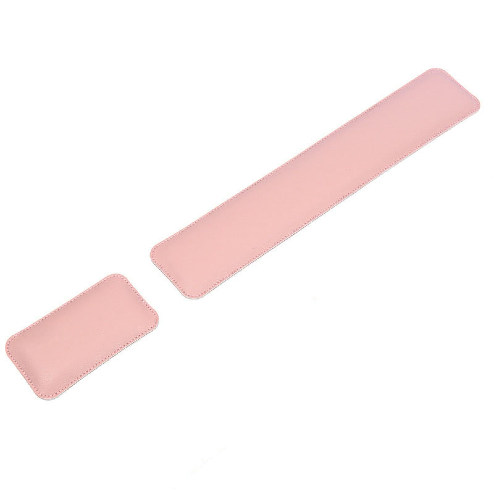 Zwei rechteckige rosa Pads auf weißem Grund. Eines ist lang, das andere klein. Beide haben genähte Kanten.
