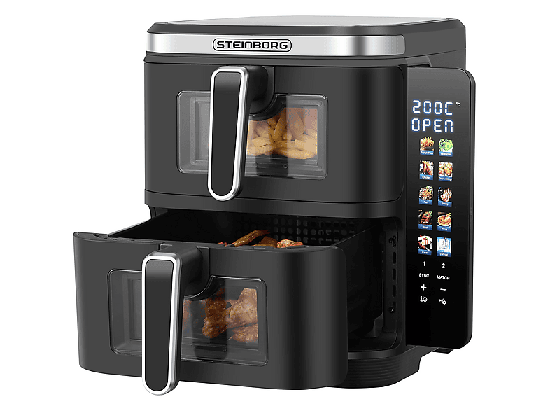 STEINBORG SB-3162 Heißluftfritteuse 2800 Watt Schwarz