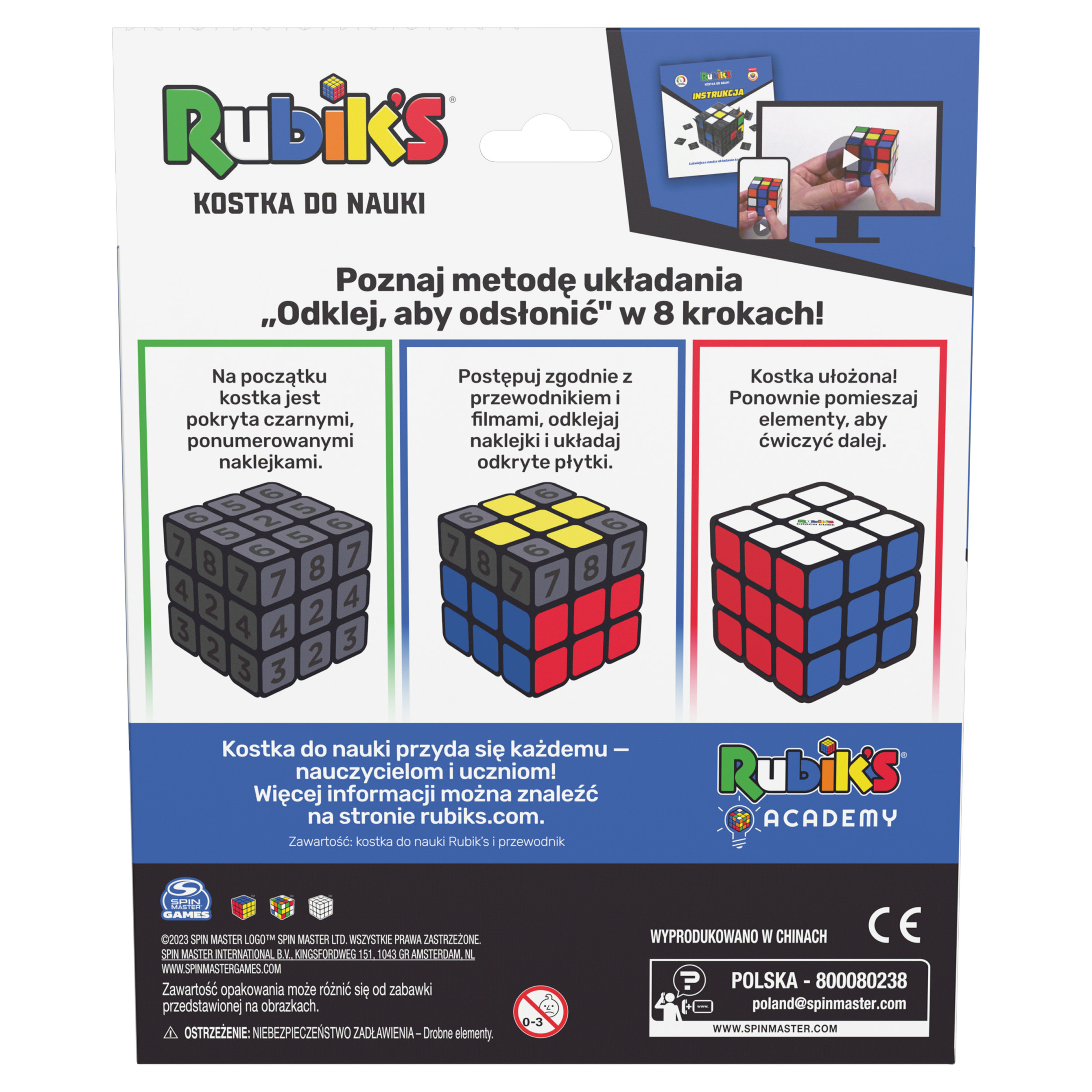 Ein Rubik's Cube-Lern-Kit. Es zeigt Schritt-für-Schritt-Anleitungen zum Lösen des Würfels.
