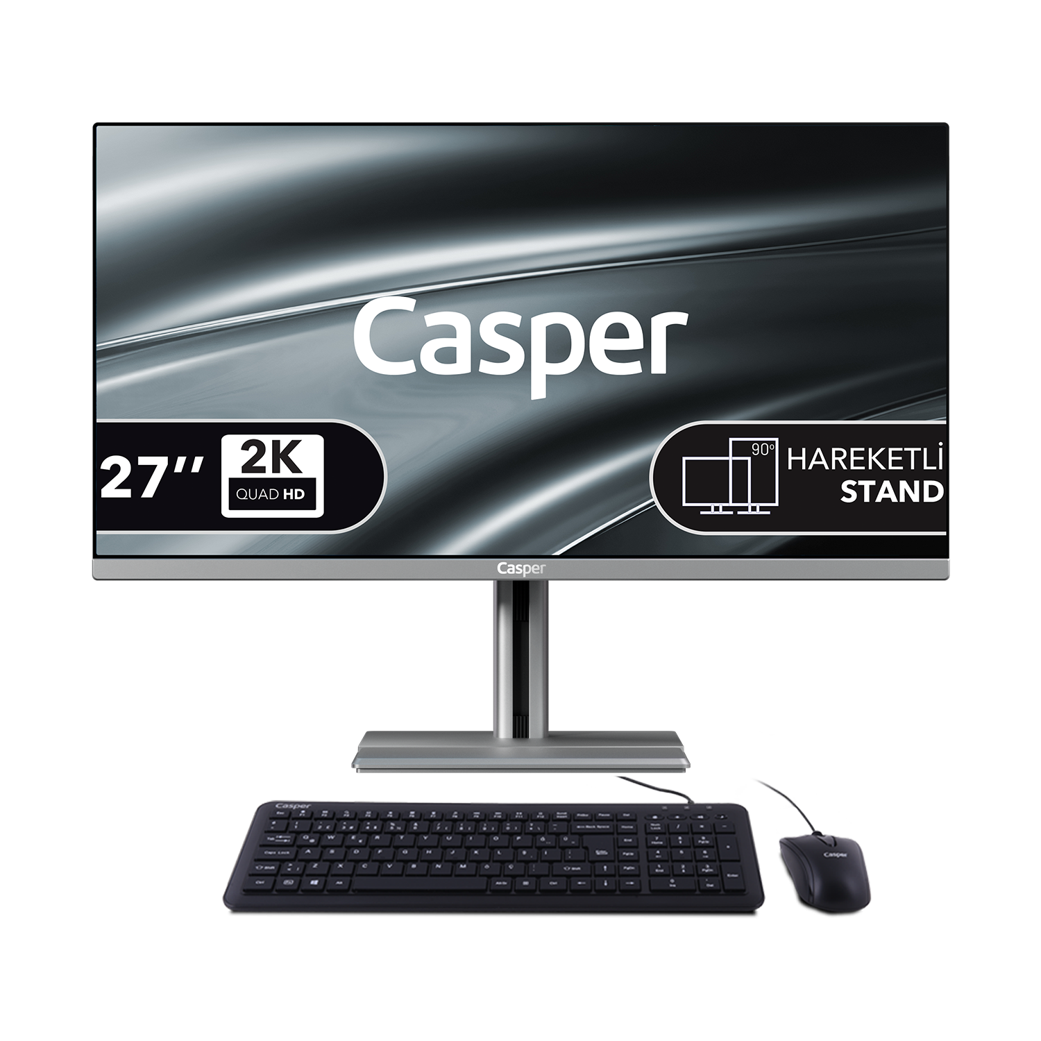 CASPER Nirvana A97.1362-BF00A-V-G 13. Nesil Intel® Core™ i7 13620H 16 GB 1 TB 27 inç Windows 11 Home All In One Bilgisayar Gri