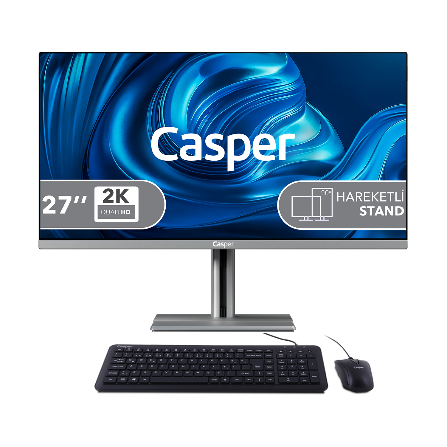 CASPER Nirvana A870.210H-8V00X-V-G Intel® Core™ Processor Series 2 210H 8 GB 500 GB 27 inç FreeDOS All In One Bilgisayar Gri