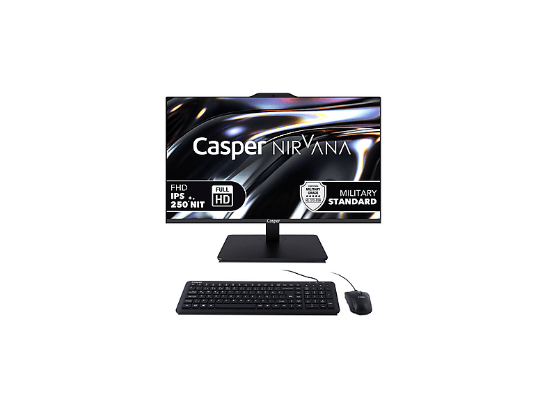 CASPER Nirvana A80.1362-CF00X-V-S 13.nesil Intel® Core™ i7-13620H 24 GB 1 TB 23,8 inç FreeDOS All In One Bilgisayar Siyah