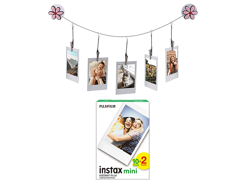 FUJIFILM Instax 5'li Resim Askısı ve Tüm Mini Makineler ile Uyumlu 20'li Film