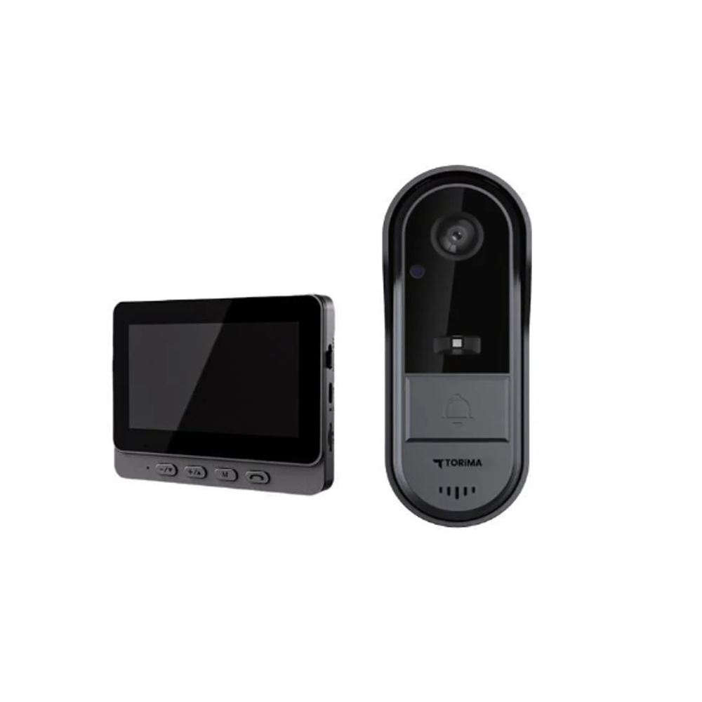 TORIMA CMR-25 Siyah Monitörlü Su Geçirmez Kablosuz Görüntülü Akıllı Kapı Zili