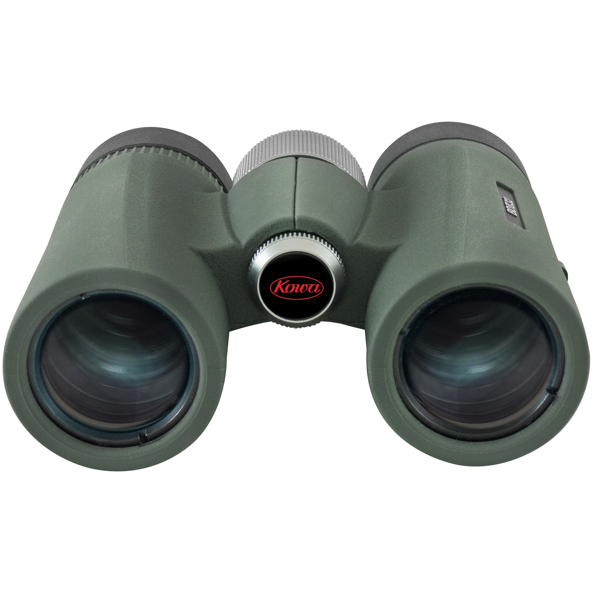 Binocolo verde con dettagli neri, centrato. Il logo Kowa è visibile. Lo sfondo è bianco.