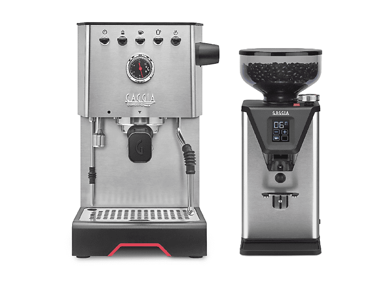GAGGIA EG3500/10 GT PREMIUM SET  (Dual-Boiler/Messing) Siebträgermaschine Silber