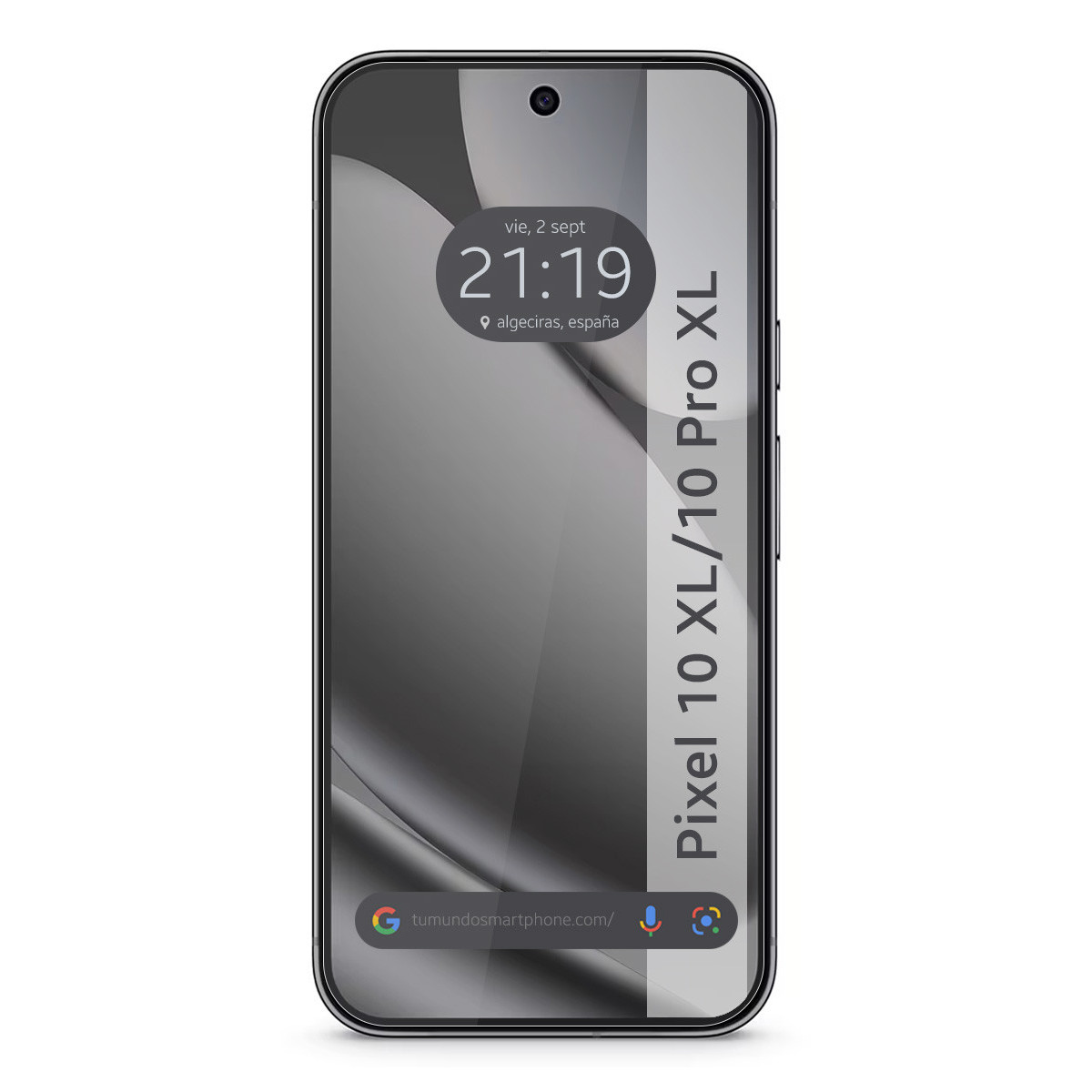 Uno smartphone mostra l'ora 21:19 il 2 settembre ad Algeciras, Spagna. Il telefono è un Pixel 10 XL/10 Pro XL.