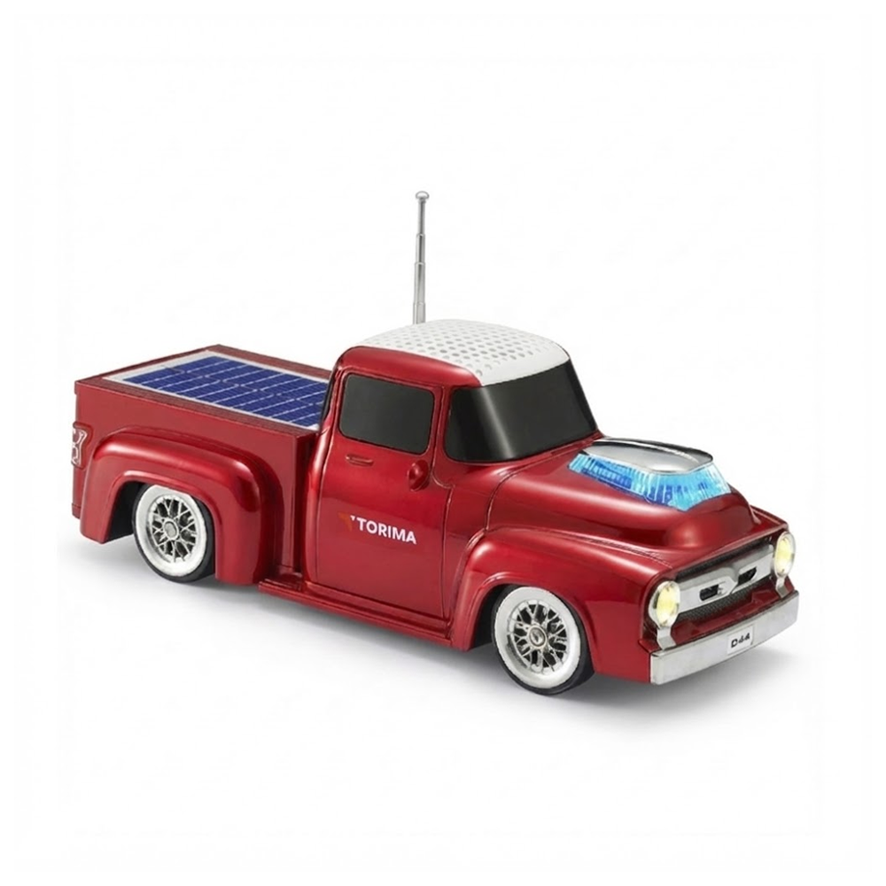 TORIMA D44 Kamyon FM-USB-TF Destekli Güneş Enerjili Speaker Bluetooth Hoparlör Kırmızı