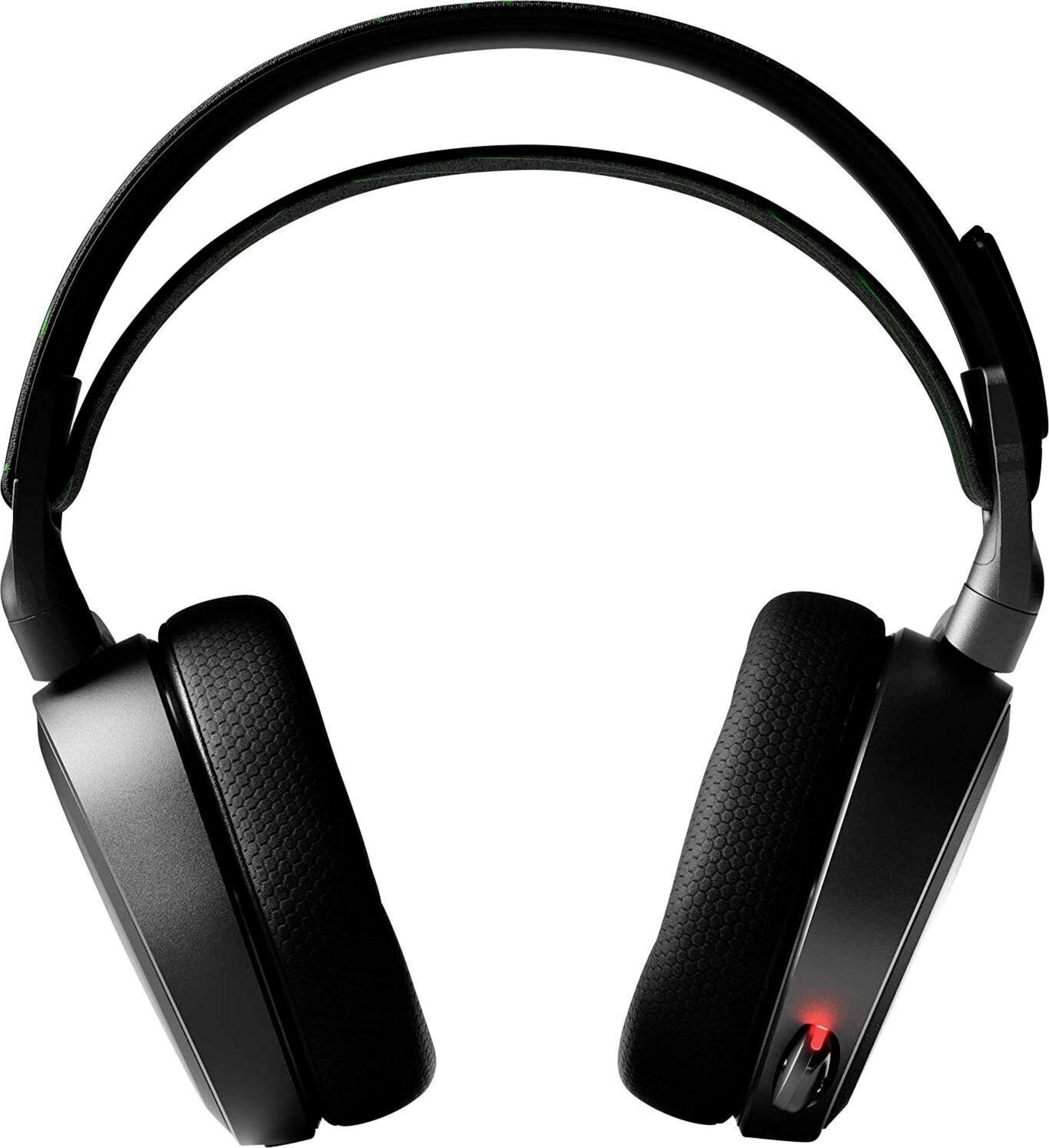 Auriculares gaming negros. Tiene una diadema doble y auriculares con patrón de panal.