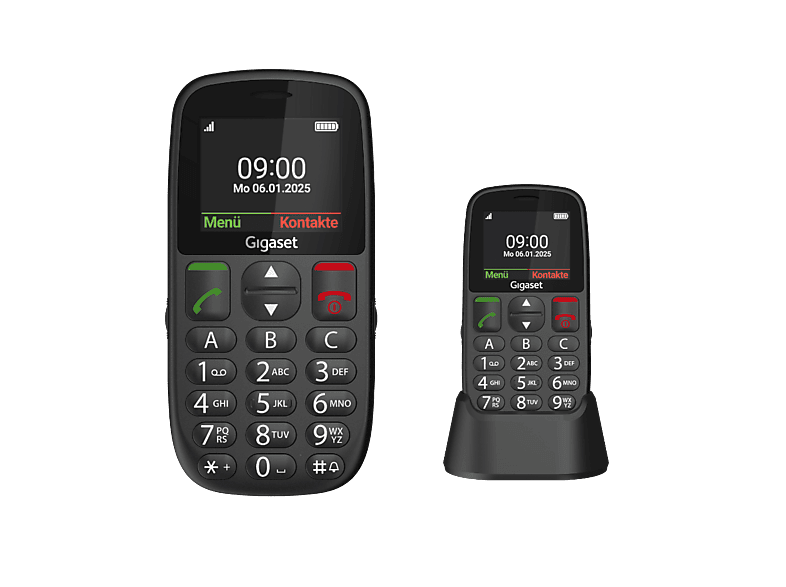 GIGASET GL395 Seniorenhandy, Schwarz