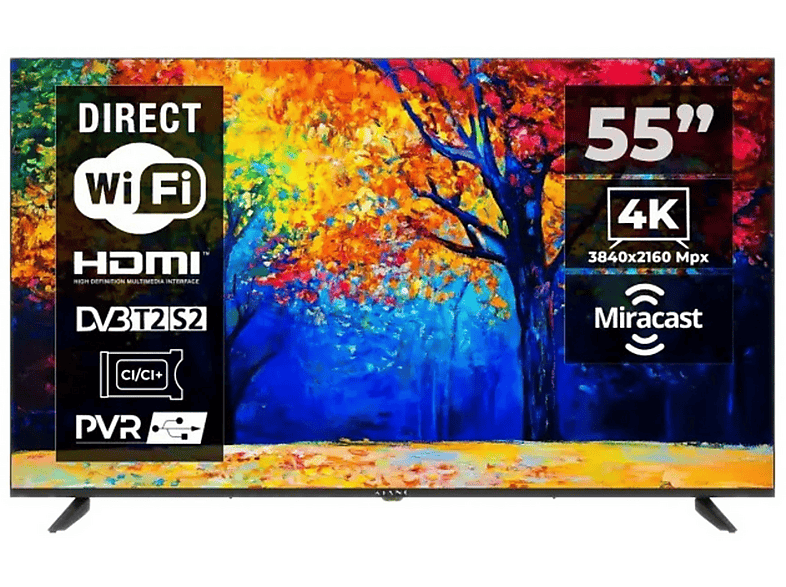 KIANO Elegance TV 55" Fernseher (Flat, 55 Zoll / 139 cm, UHD 4K, SMART TV)