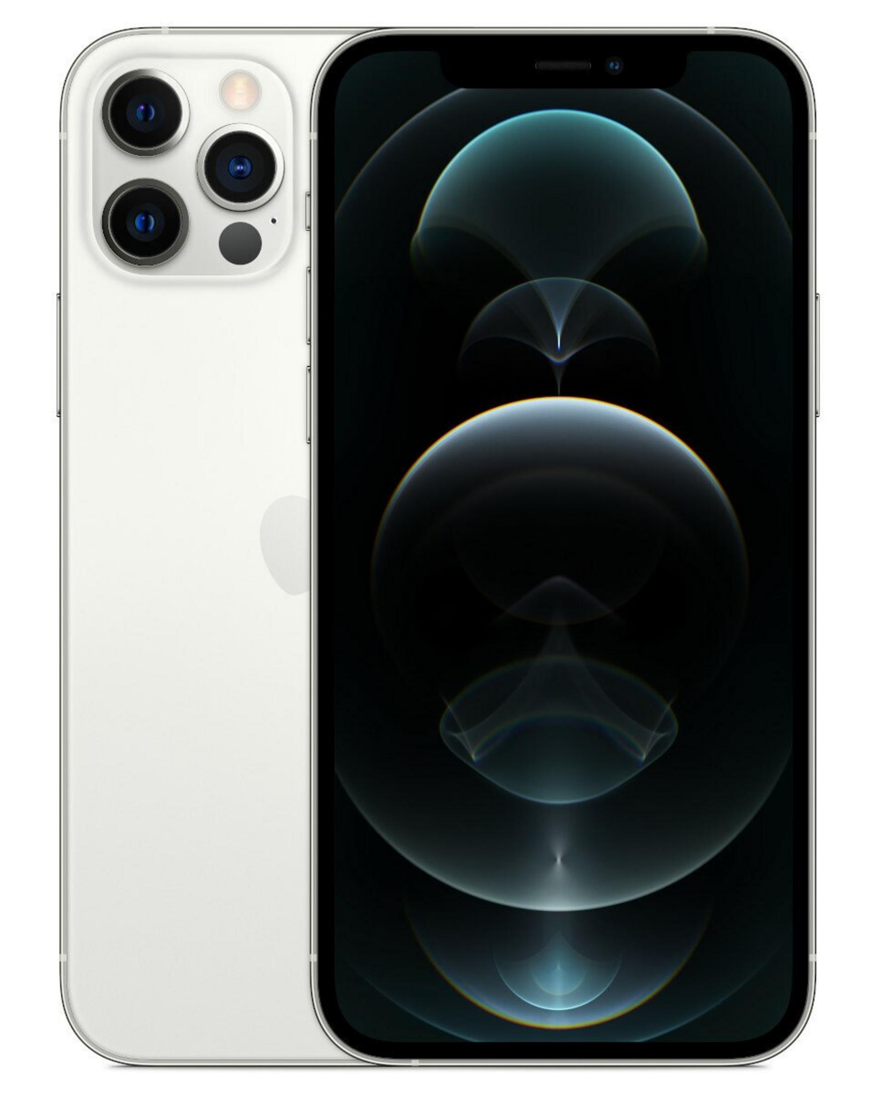 Biały iPhone wyświetla ciemny, abstrakcyjny obraz na ekranie. Tył posiada wiele kamer.