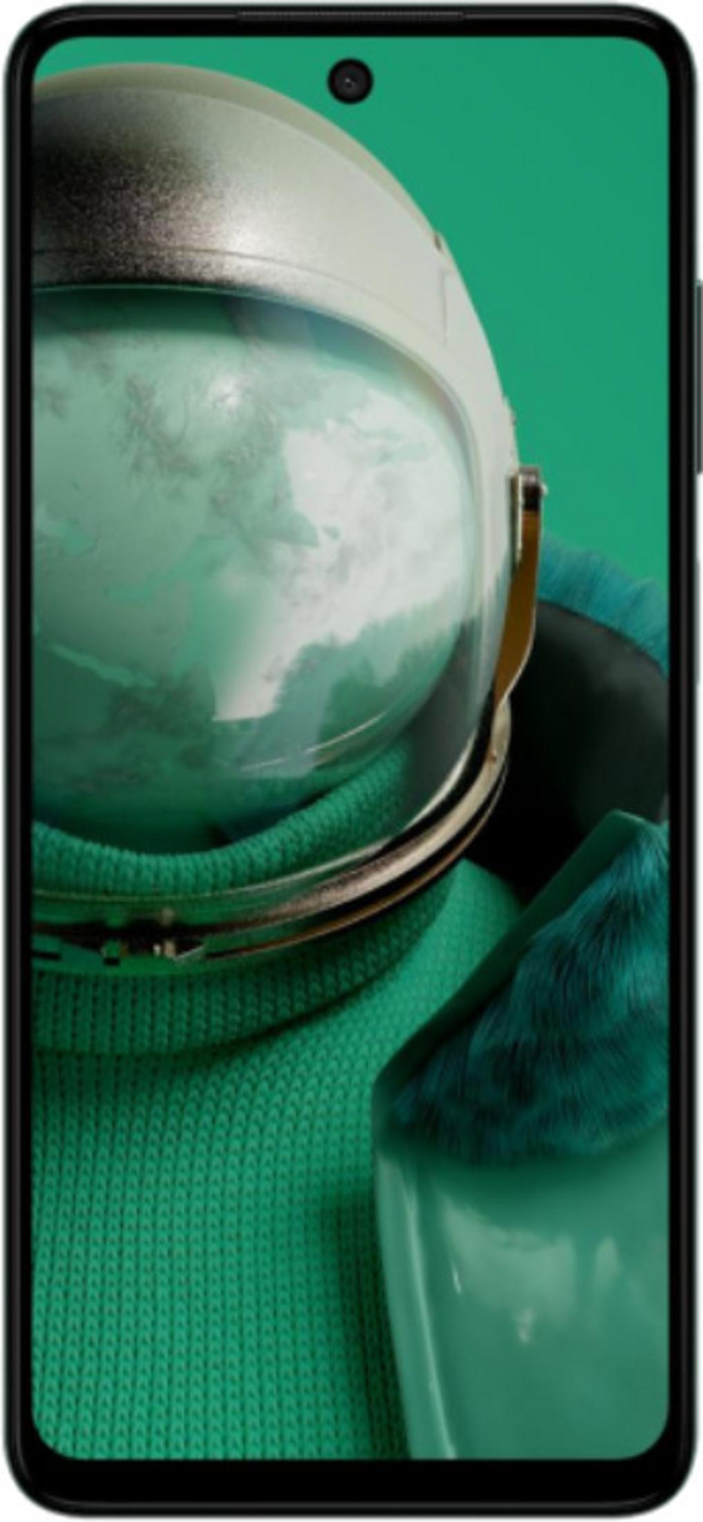 Uno smartphone mostra un astronauta in tuta e casco verdi con un riflesso planetario. Anche lo sfondo è verde.