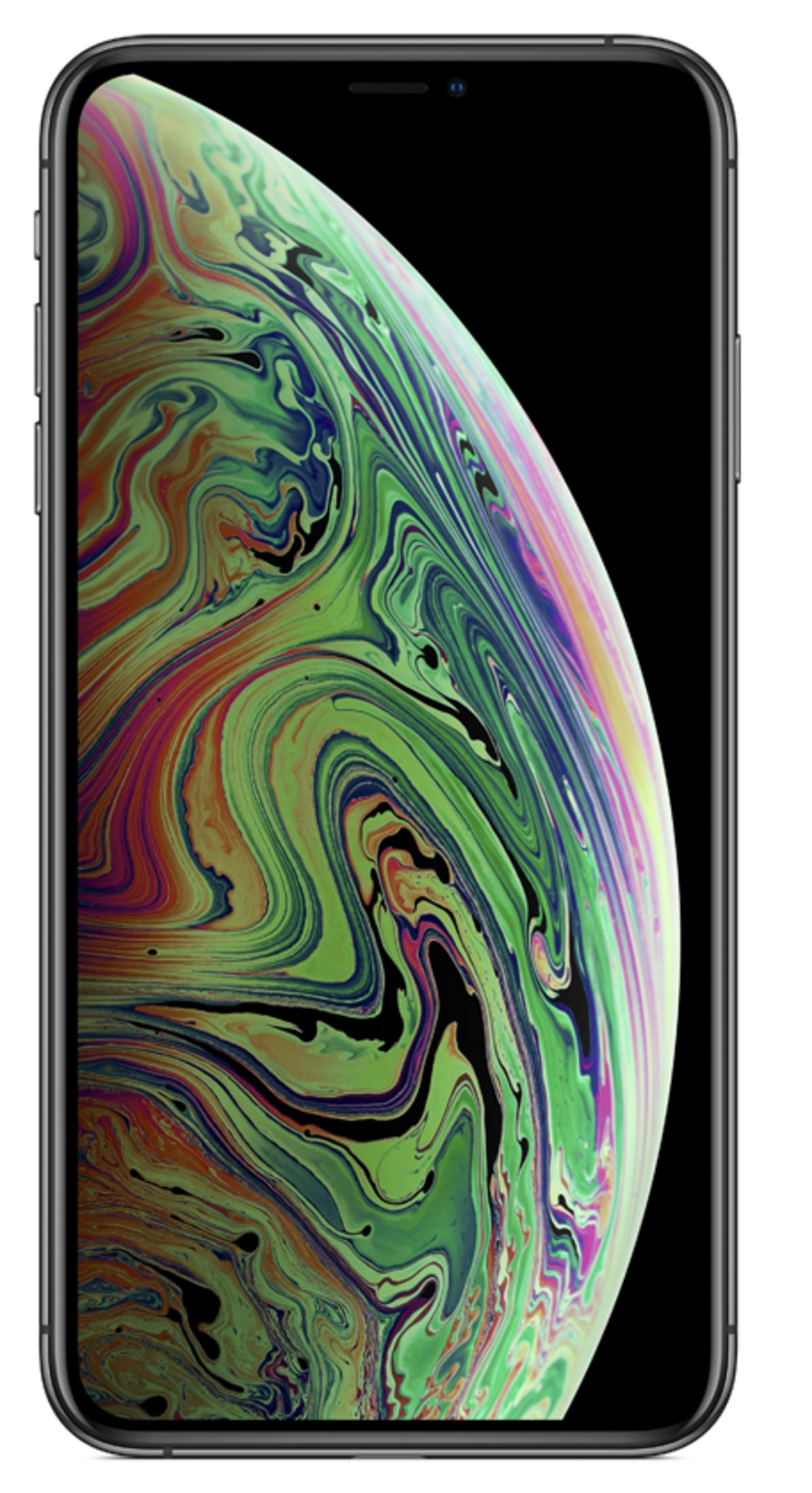 Un iPhone affiche un motif tourbillonnant et coloré. Les verts, les bleus et les rouges se mélangent, encadrés par un cadre noir.