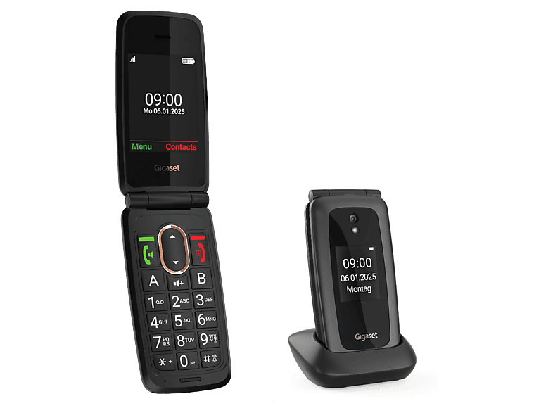 GIGASET GL795 (4G/LTE) Senioren Klapphandy, Dunkelgrau