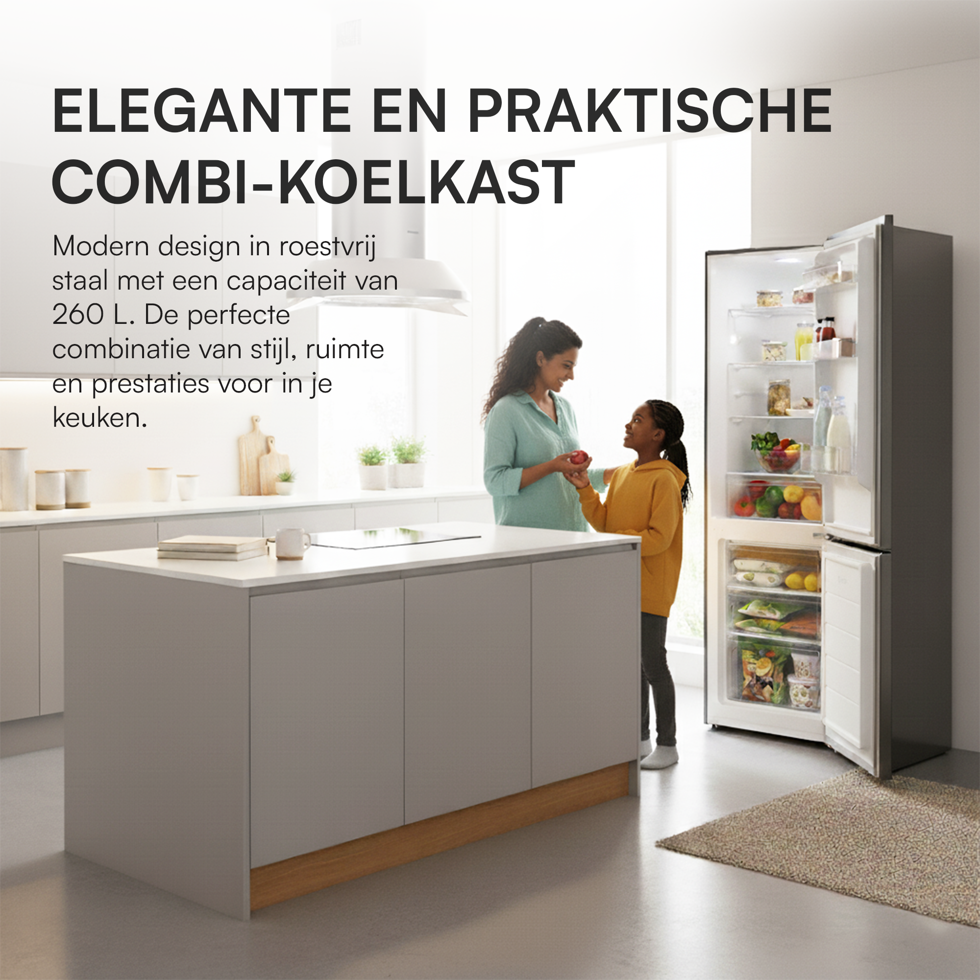 HEINNER HC-HM260XWDE++ Koel-vriescombinatie | Vrijstaand - Breedte