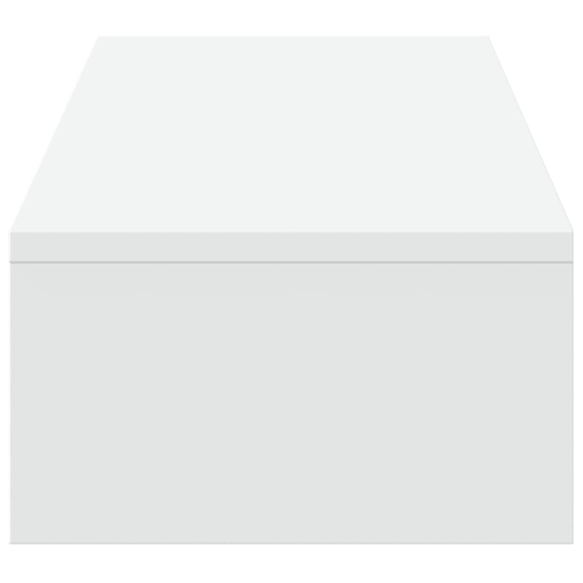 Eine weiße rechteckige Box. Die Oberseite ist abgewinkelt. Die Box ist schlicht und hat ein einfaches, sauberes Design. Der Hintergrund ist weiß.