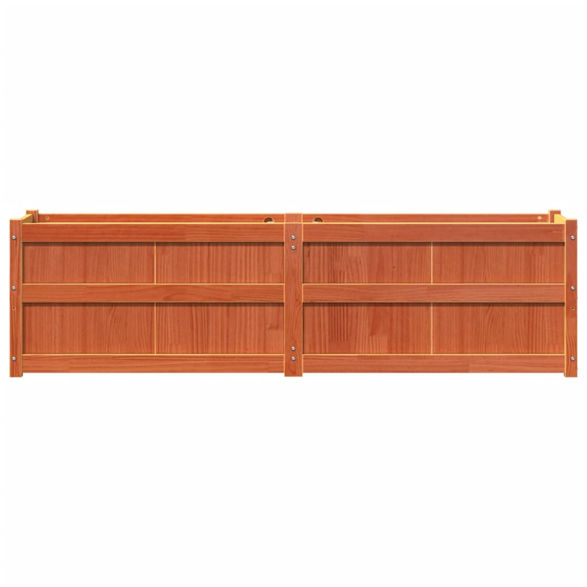 Ein Holzzaun vor weißem Hintergrund. Er besteht aus braunen Brettern und hat ein einfaches Design.