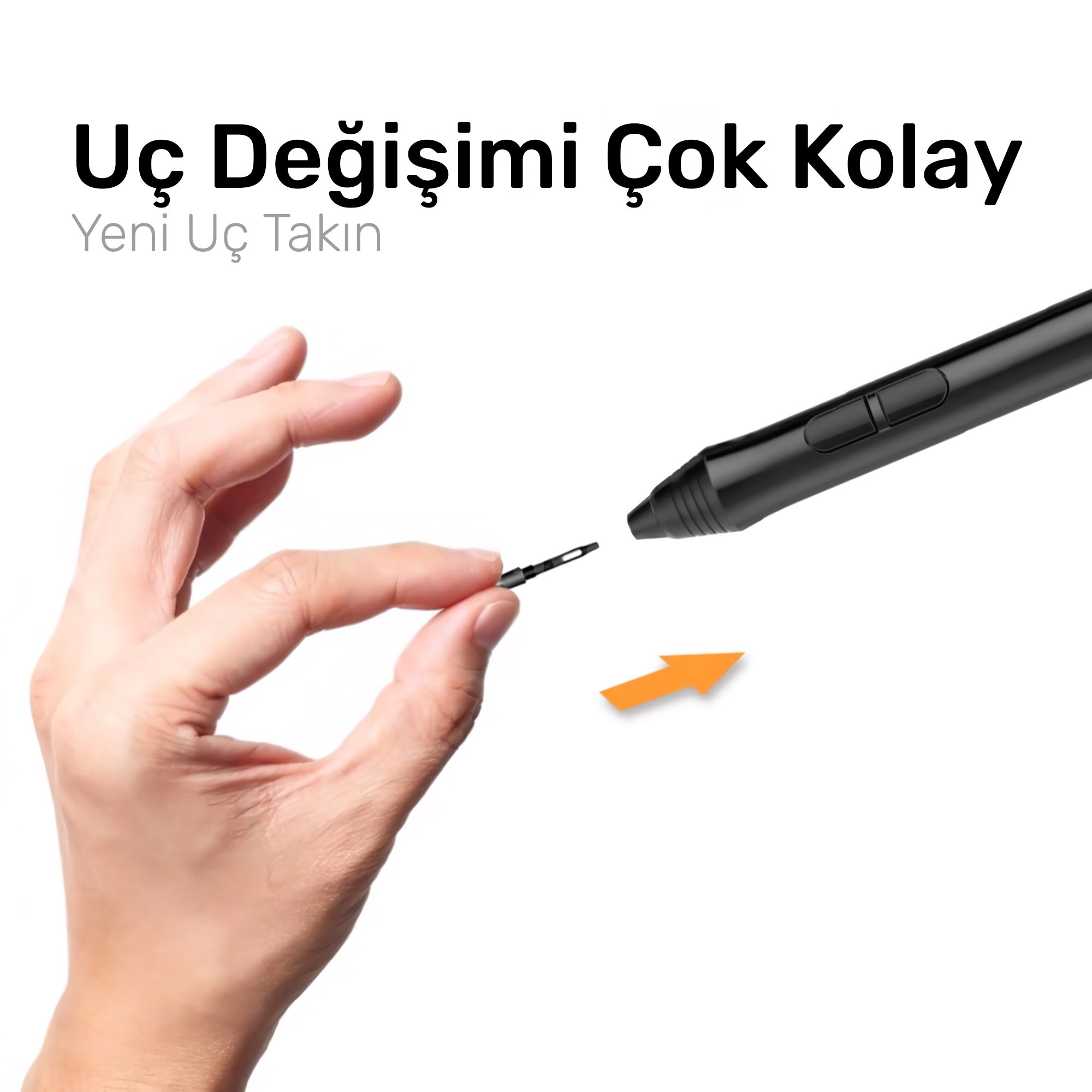 VEIKK NipP05 VK640, VK1060, VK1060Pro, VK1200 10 Adet Grafik Tablet Kalem Ucu Siyah