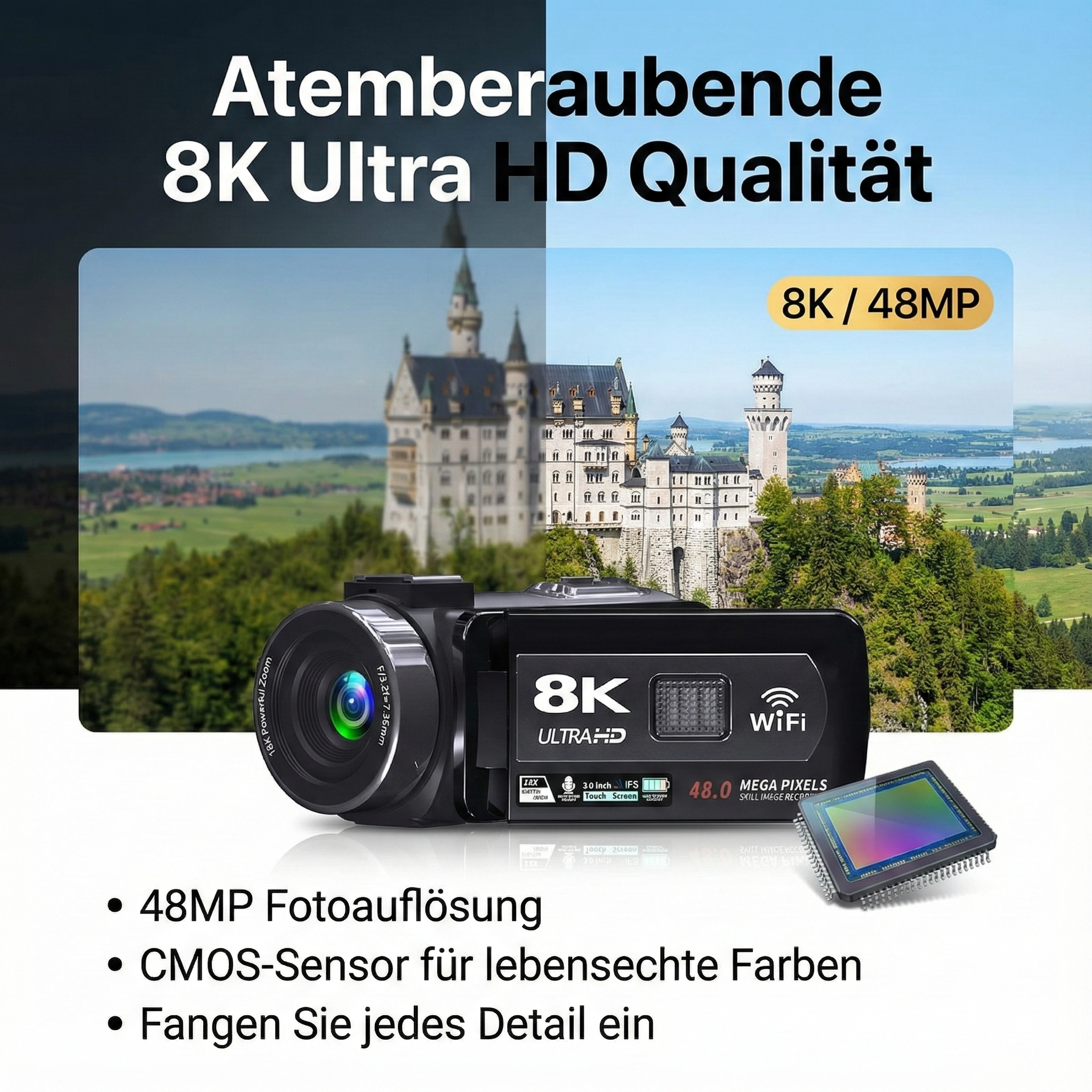 OOKURA 8K Ultra HD 64MP IR Nachtsicht Camcorder opt. Zoom | MediaMarkt