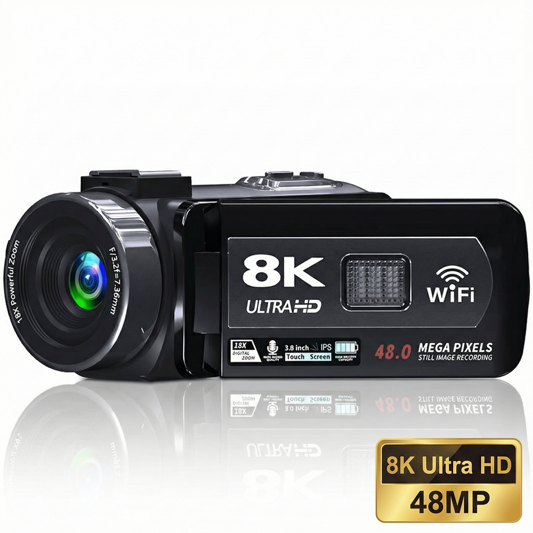 OOKURA 8K 64MP Pro Set Mikrofon Stabilisator Camcorder opt. Zoom