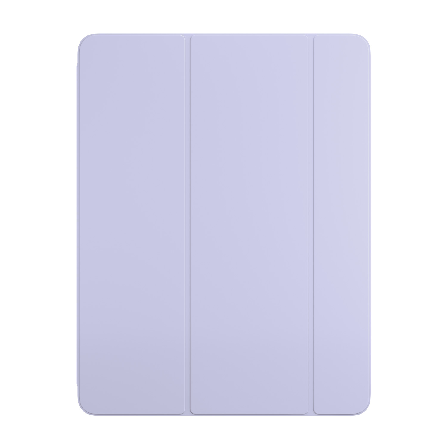 Wyświetlana jest lawendowa osłona tabletu. Jest prostokątna z zaokrąglonymi rogami i trójdzielną konstrukcją, wykazując gładkie, matowe wykończenie.