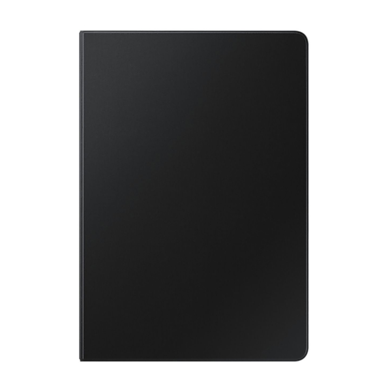 Beyaz zemin üzerinde siyah bir tabletin yakın çekimi. Tablet, yuvarlak köşeli dikdörtgen şeklindedir.