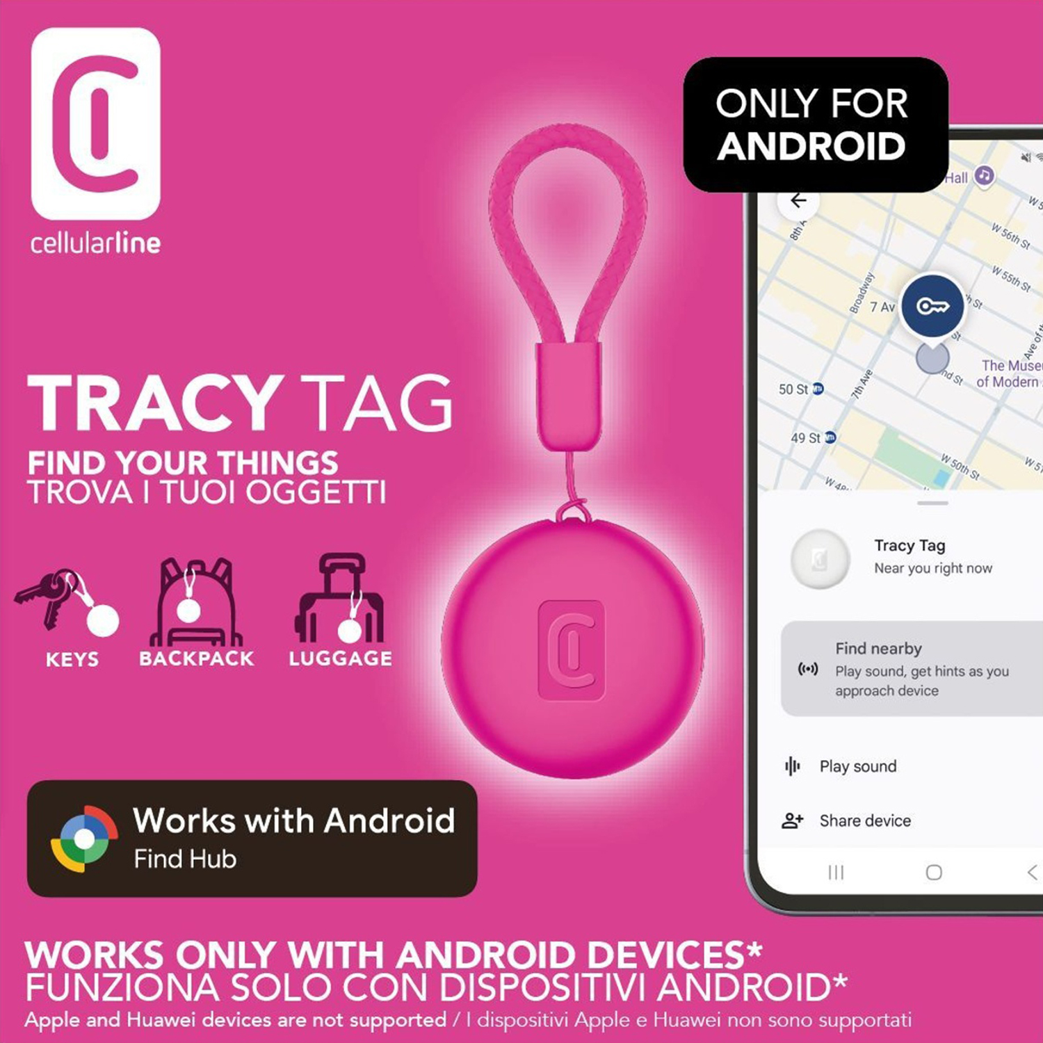 SMART TAG CELLULARLINE Per Android For Android BTTRACYTAGANDROIDP ...