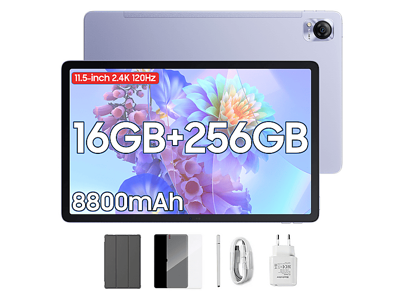 BLACKVIEW MEGA 1, Tablet, 256 GB, 12 Zoll, Lila