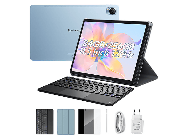 BLACKVIEW MEGA 1 Mit Tastatur (QWERTY), Tablet, 256 GB, 12 Zoll, Blau