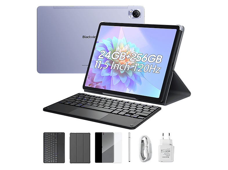 BLACKVIEW MEGA 1 Mit Tastatur (QWERTY), Tablet, 256 GB, 12 Zoll, Lila