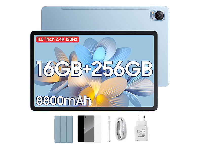 BLACKVIEW MEGA 1, Tablet, 256 GB, 12 Zoll, Blau