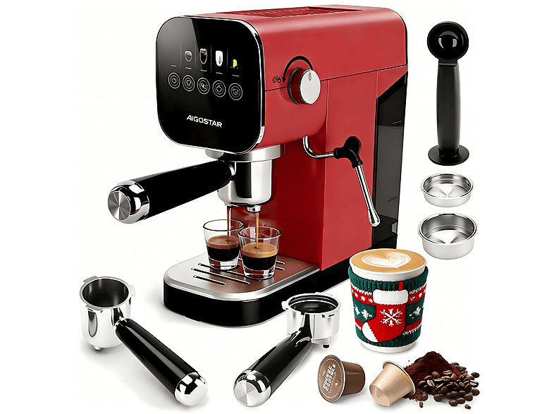 AIGOSTAR Barista Red Espressomaschine Rot