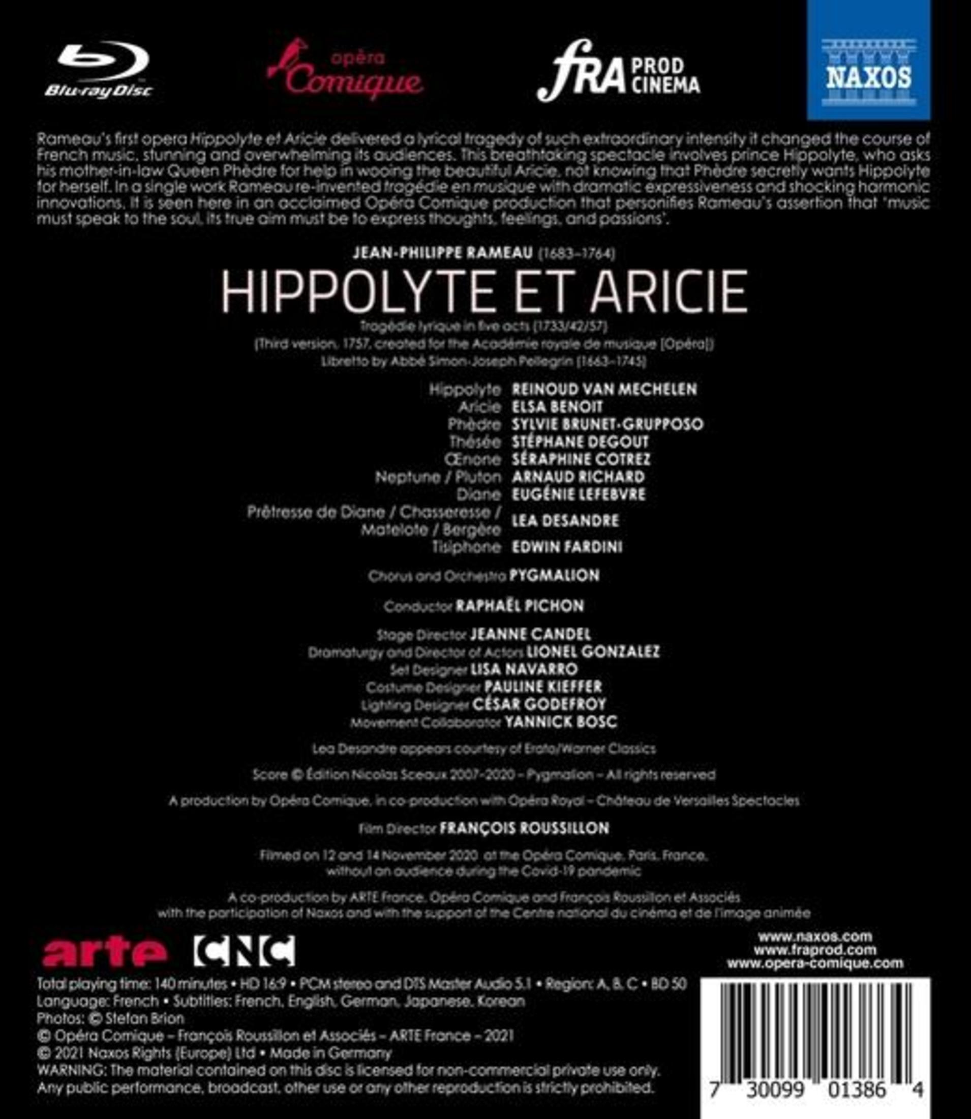 Blu-ray-Disc-Cover mit Operndetails. Enthält Text, Logos und Besetzungsnamen auf schwarzem Grund.
