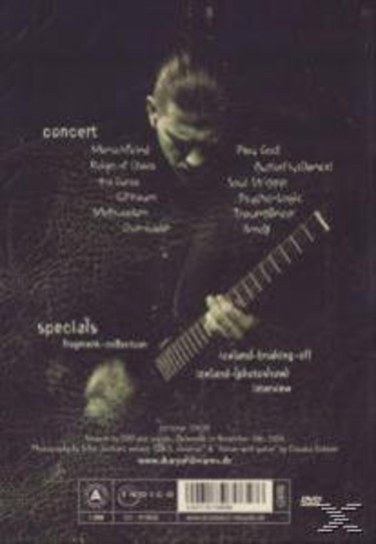 DVD-Cover mit Gitarre spielendem Musiker. Text enthält Konzert- und Spezialnamen, Veröffentlichungsdatum und Logos.