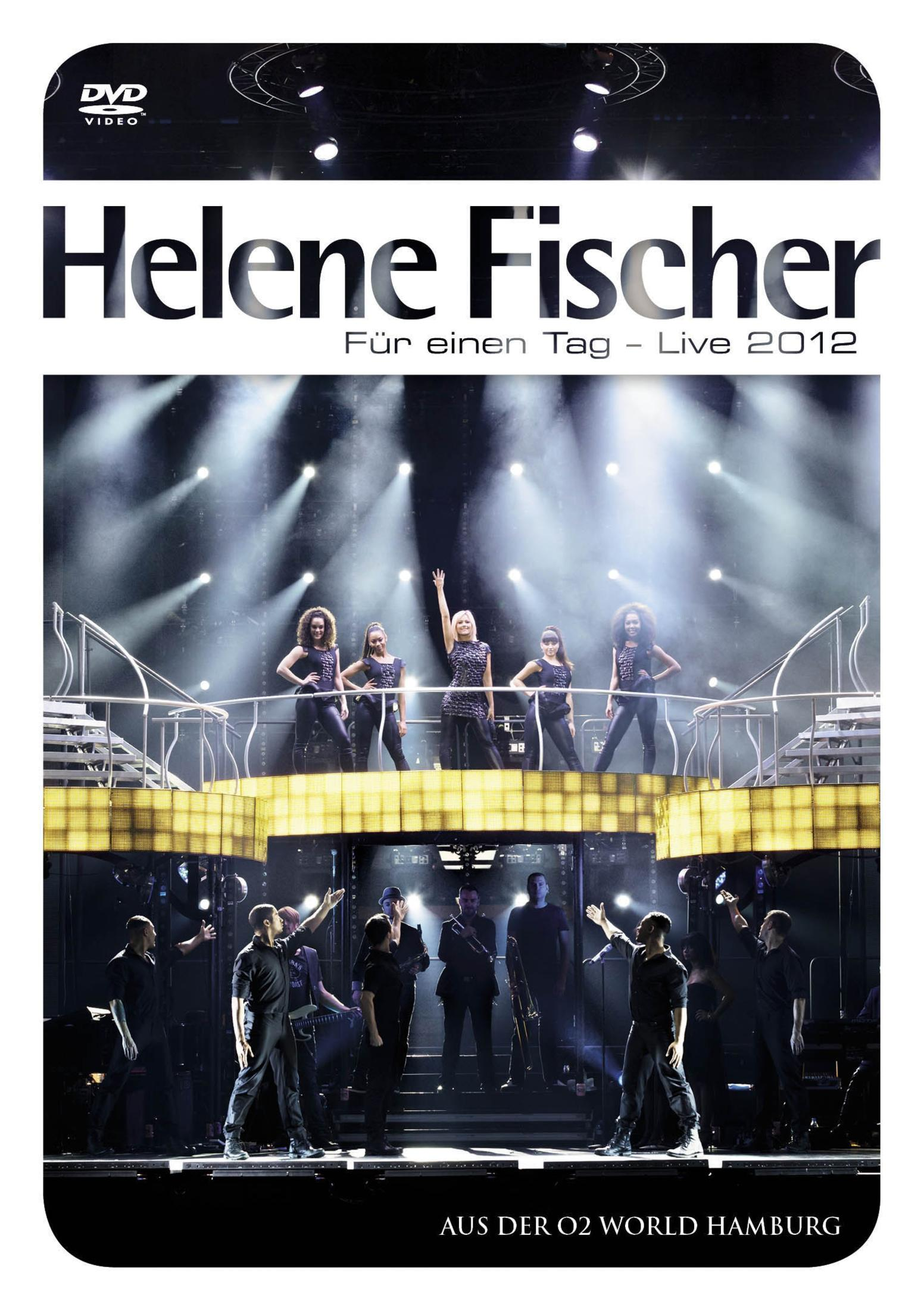 DVD-Cover. Helene Fischer auf der Bühne mit Tänzern und Musikern. Bühnenlichter beleuchten die Aufführung in einer großen Halle.