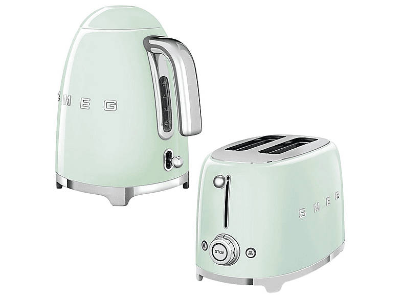 SMEG Pastel Kettle ve 1x2 Ekmek Kızartma Makinesi Yeşil