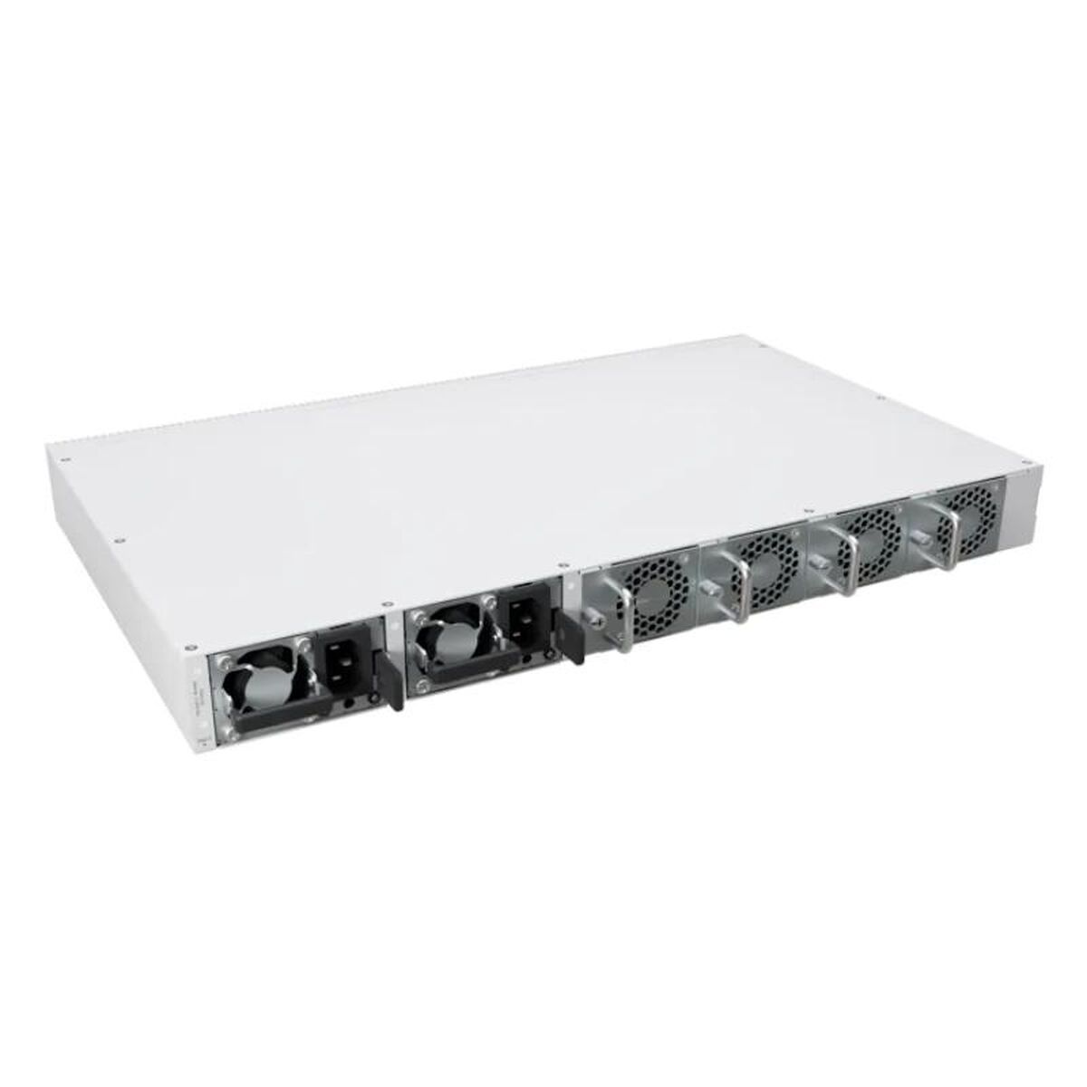 Un server bianco con più ventole e ingressi di alimentazione. Ha una forma rettangolare e una serie di prese d'aria laterali.