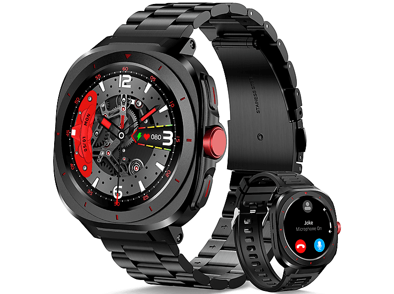 RAYOFI G33 Smartwatch Silikon, 244 mm, Schwarz