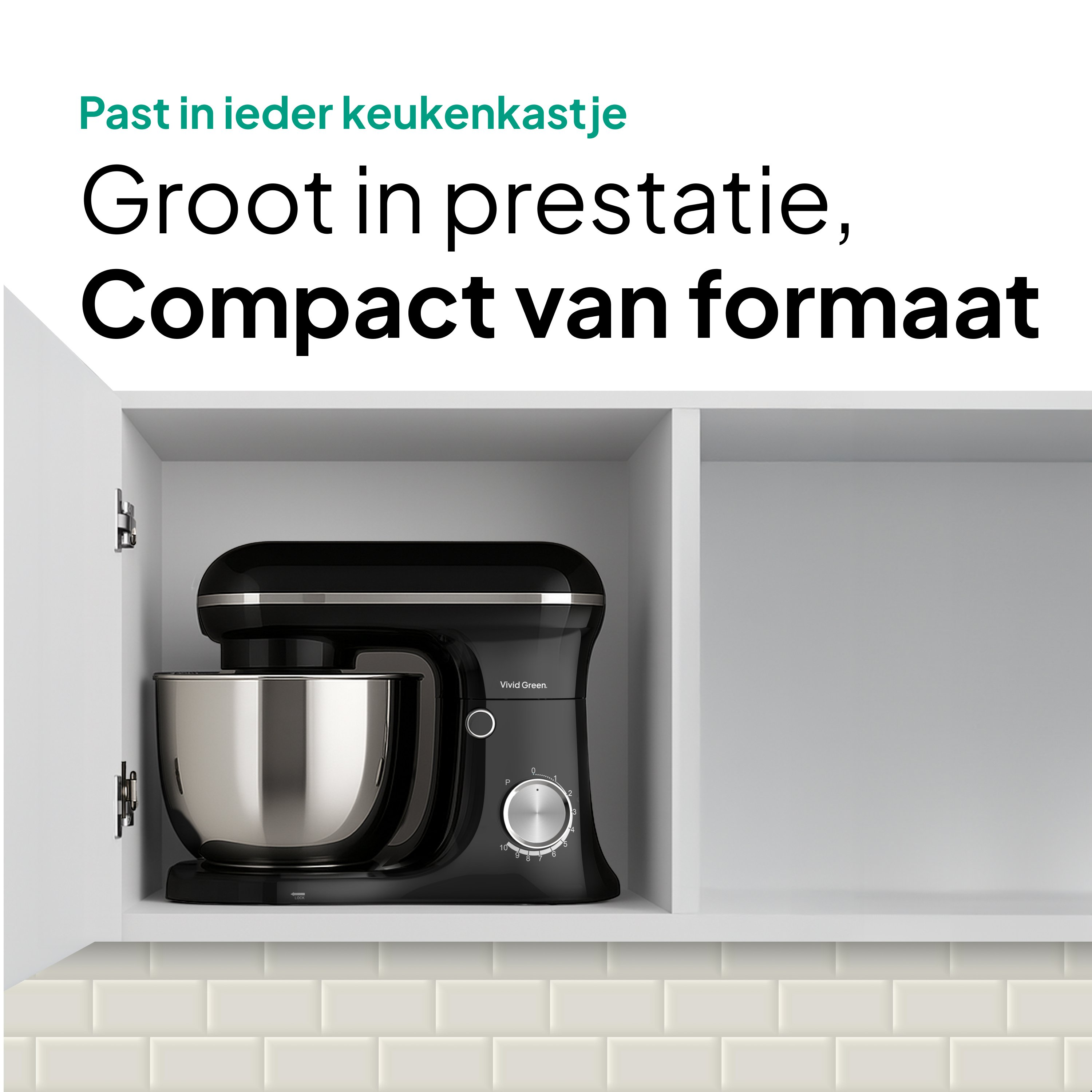 Vivid Green 1500W Keukenmachine - Keukenrobot - 5L - Keukenmixer