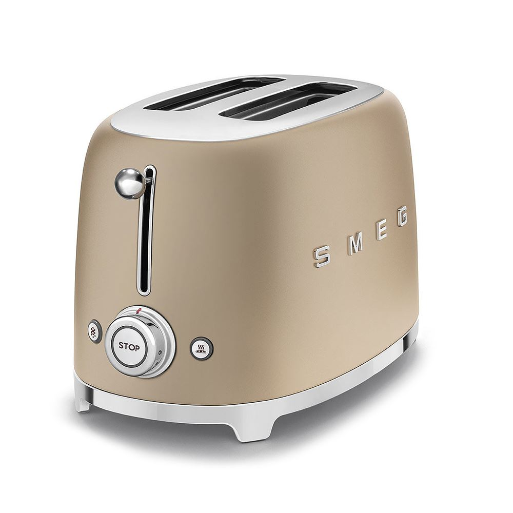 SMEG 50'S Style Special Edition Kettle ve 1x2 Ekmek Kızartma Makinesi Mat Gold