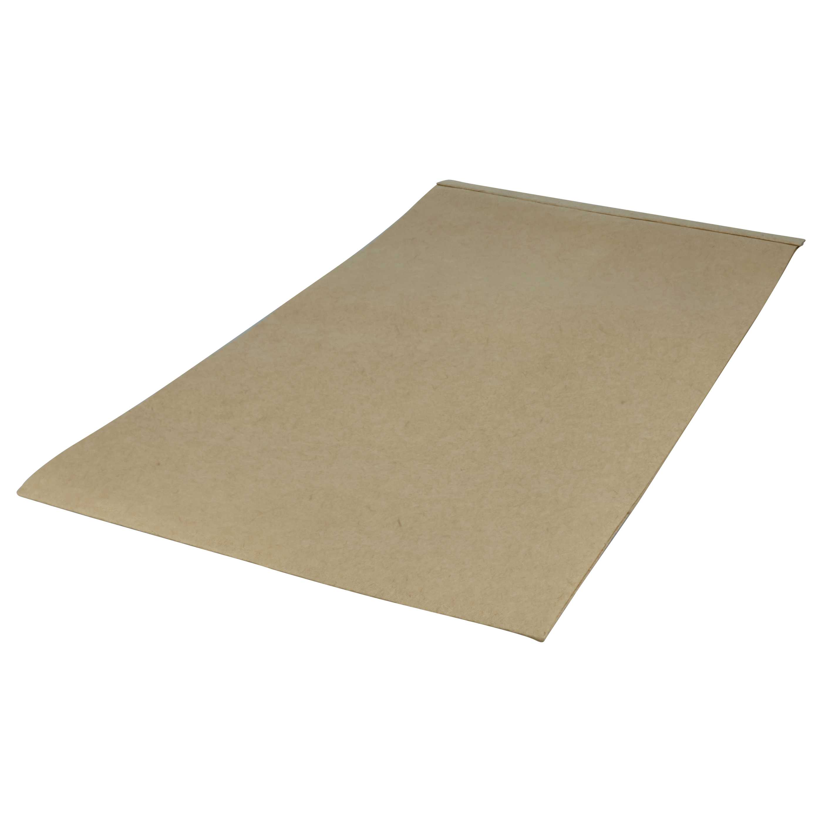 Ein beiges Papierblatt auf weißem Hintergrund. Das Papier ist rechteckig und leicht abgewinkelt.