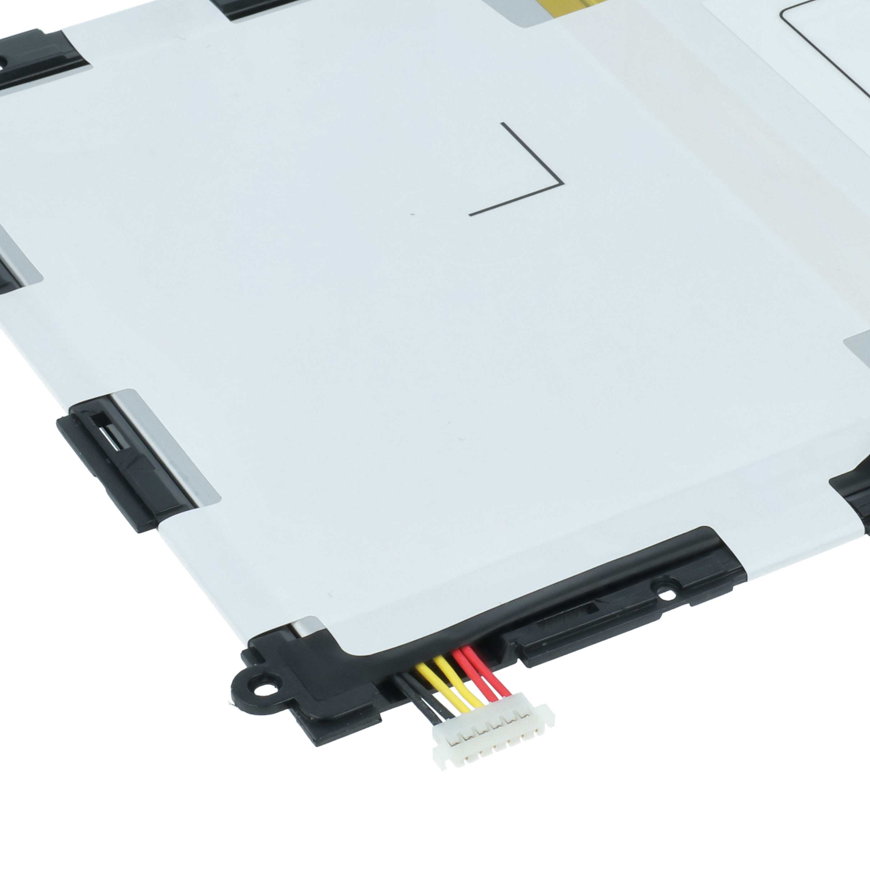 Ein weißes rechteckiges elektronisches Bauteil mit schwarzen Kanten. Es hat farbige Drähte und einen weißen Stecker.