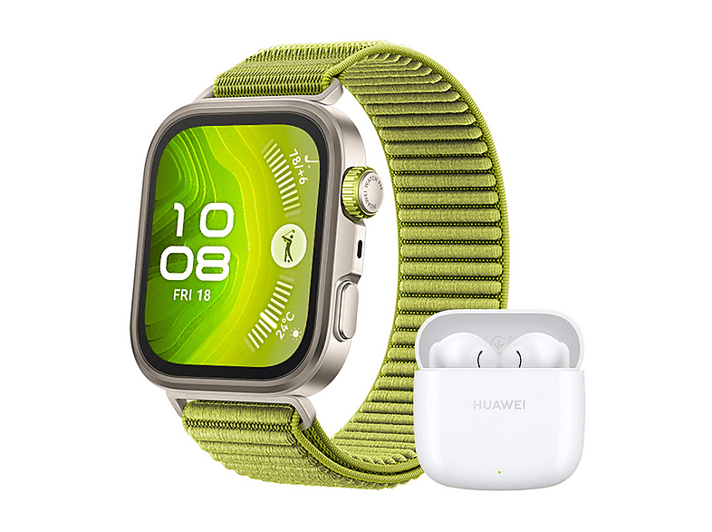 HUAWEI FIT 4 PRO GREEN (SEIYA-B29F) + FREEBUDS SE 2 WHITE Smartwatch Nylonarmband, 120-190 mm, Green