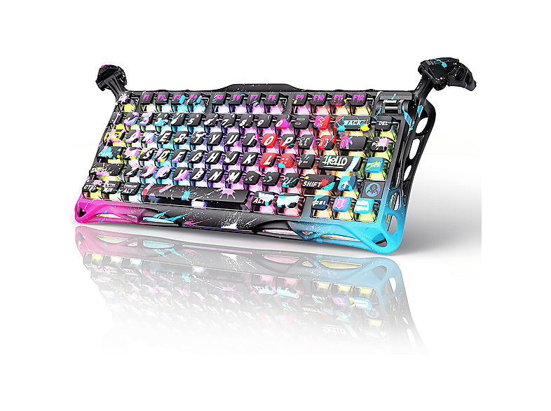 GRAVASTAR Mercury V75 Pro HE Hall Effect Manyetik Switch Kablolu Gaming Klavye Neon Graffiti