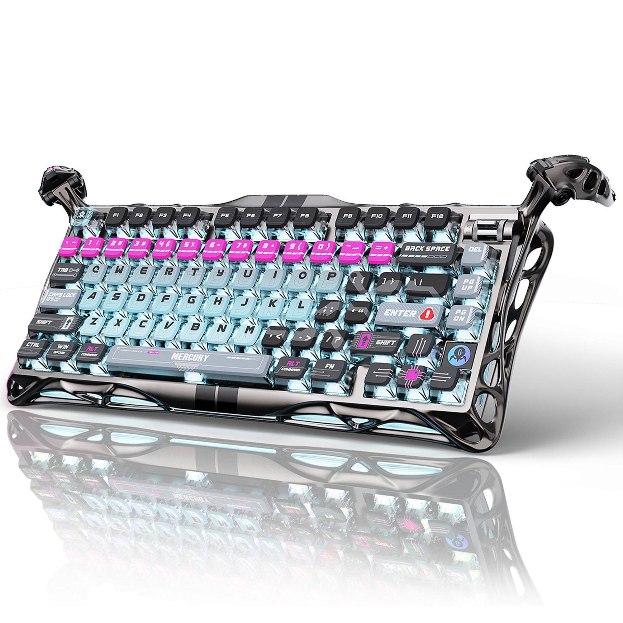 GRAVASTAR Mercury V75 Pro HE Hall Effect Manyetik Switch Kablolu Gaming Klavye Cyberpunk