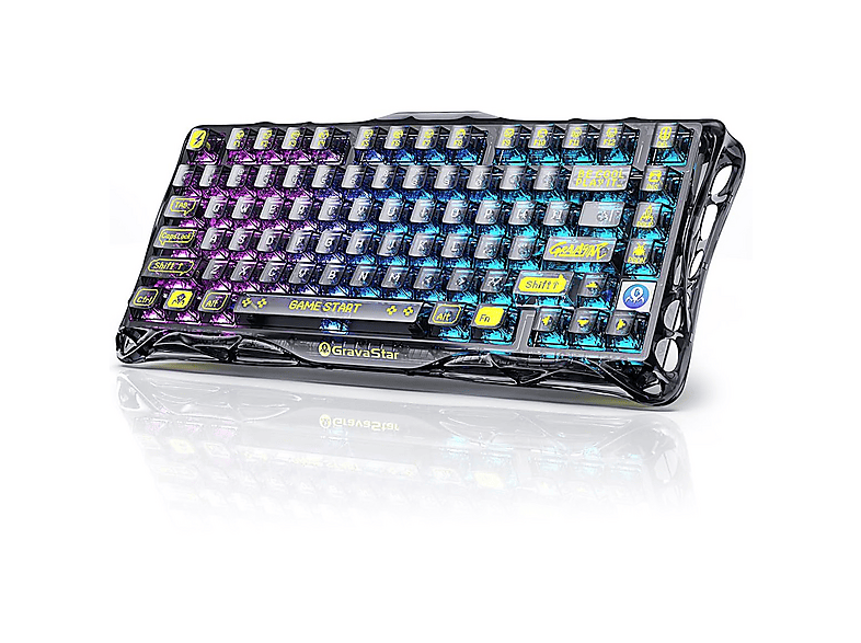 GRAVASTAR Mercury K1 Lite RGB Mekanik İngilizce Q Kablosuz Oyuncu Klavyesi Transparan Siyah Fiyat & Özellik