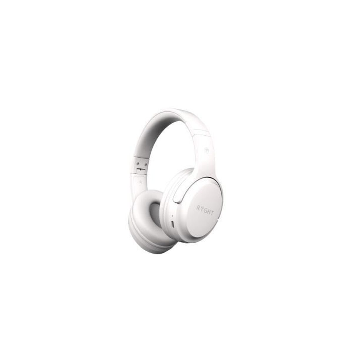 Cuffie RYGT bianche su sfondo bianco. Le cuffie sono di tipo over-ear.