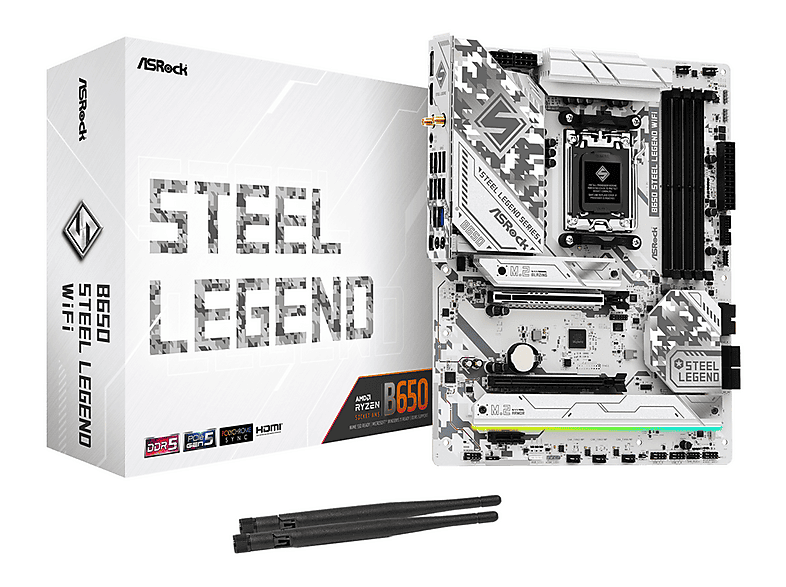 ASROCK B650 Steel Legend WiFi Mainboard Weiß